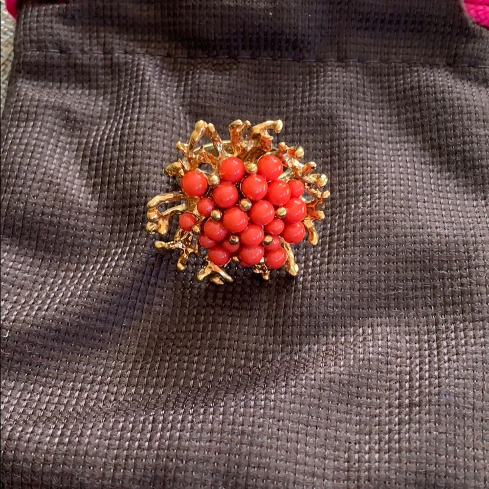J.Crew coral gold ring size 7.5